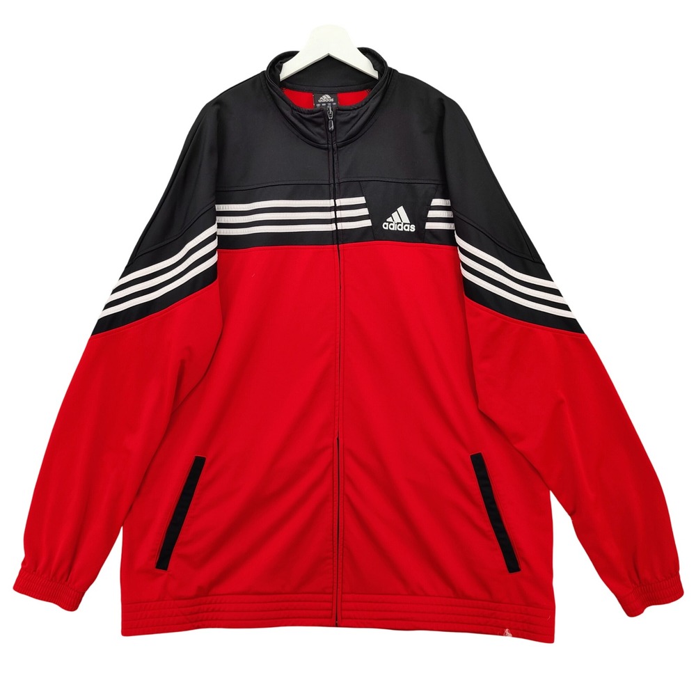 Adidas Mens Y2K 3 Stripe Athletic Gorp Streetwear Track Jacket 3XT Red Zip Up